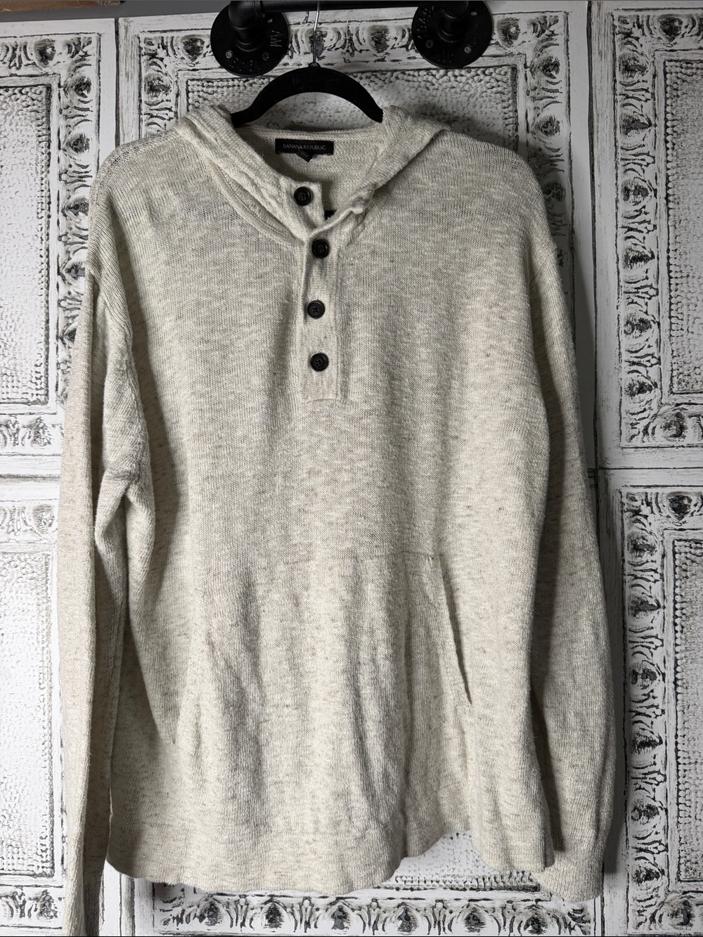 Banana Republic Men’s Linen Henley Sweater pullover